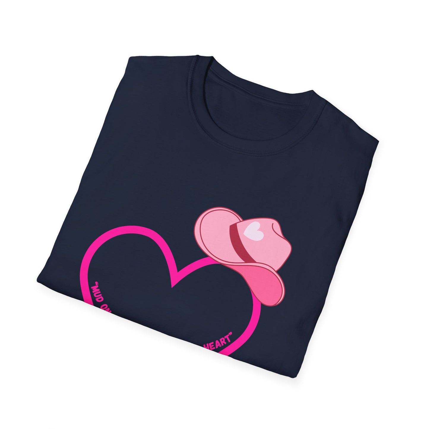 Pink Cowboy Hat Heart T-Shirt | Western Heart Graphic Tee