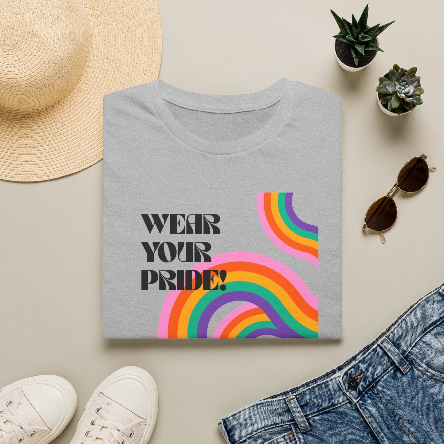 Wear Your Pride T-Shirt | Rainbow Waves LGBT Pride Tee