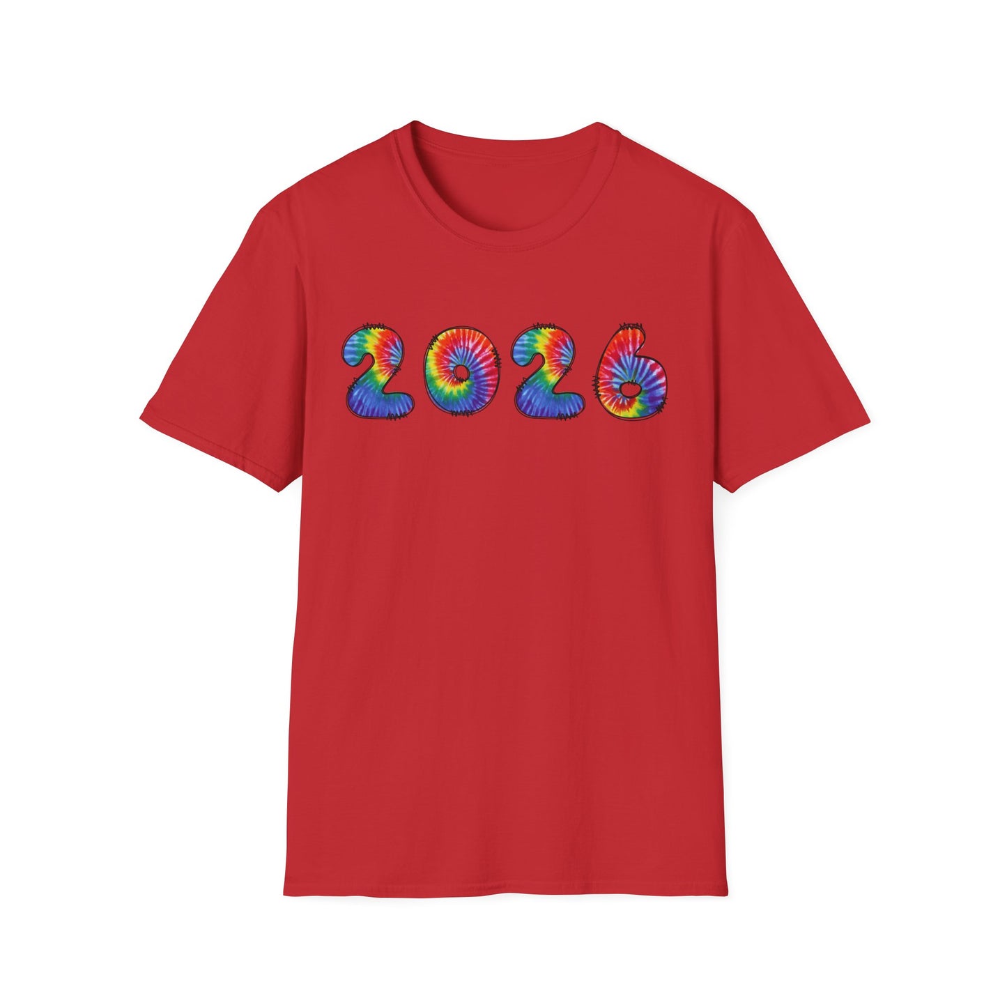 Tie Dye 2026 T-Shirt | Colorful Swirl Number Tee
