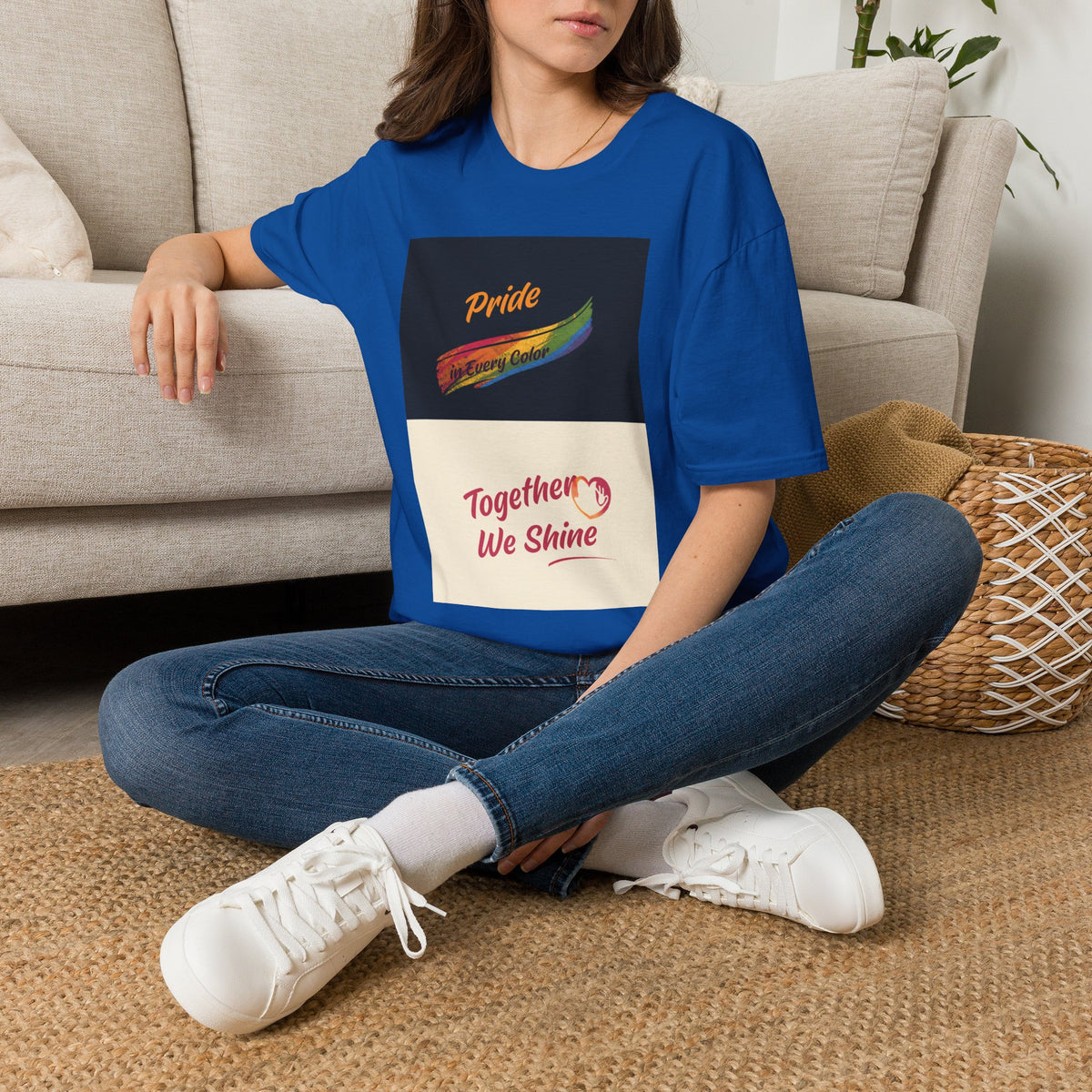 Pride Rainbow Brushstroke Together We Shine T-Shirt | LGBTQ+ Pride Tee