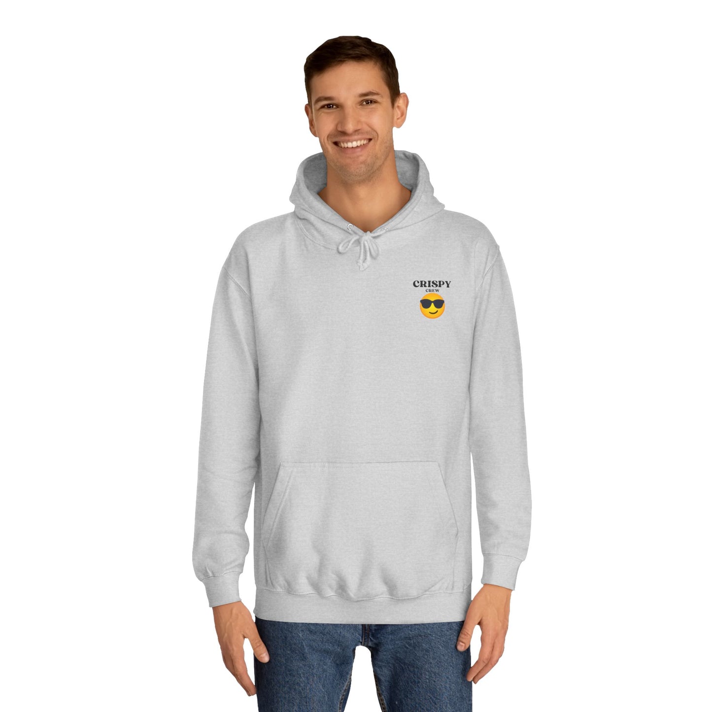Crispy Emoji Unisex College Hoodie, Cool College Apparel, Casual Wear, Gift for Students, Trendy Fashion Piece, Classy Loungewear