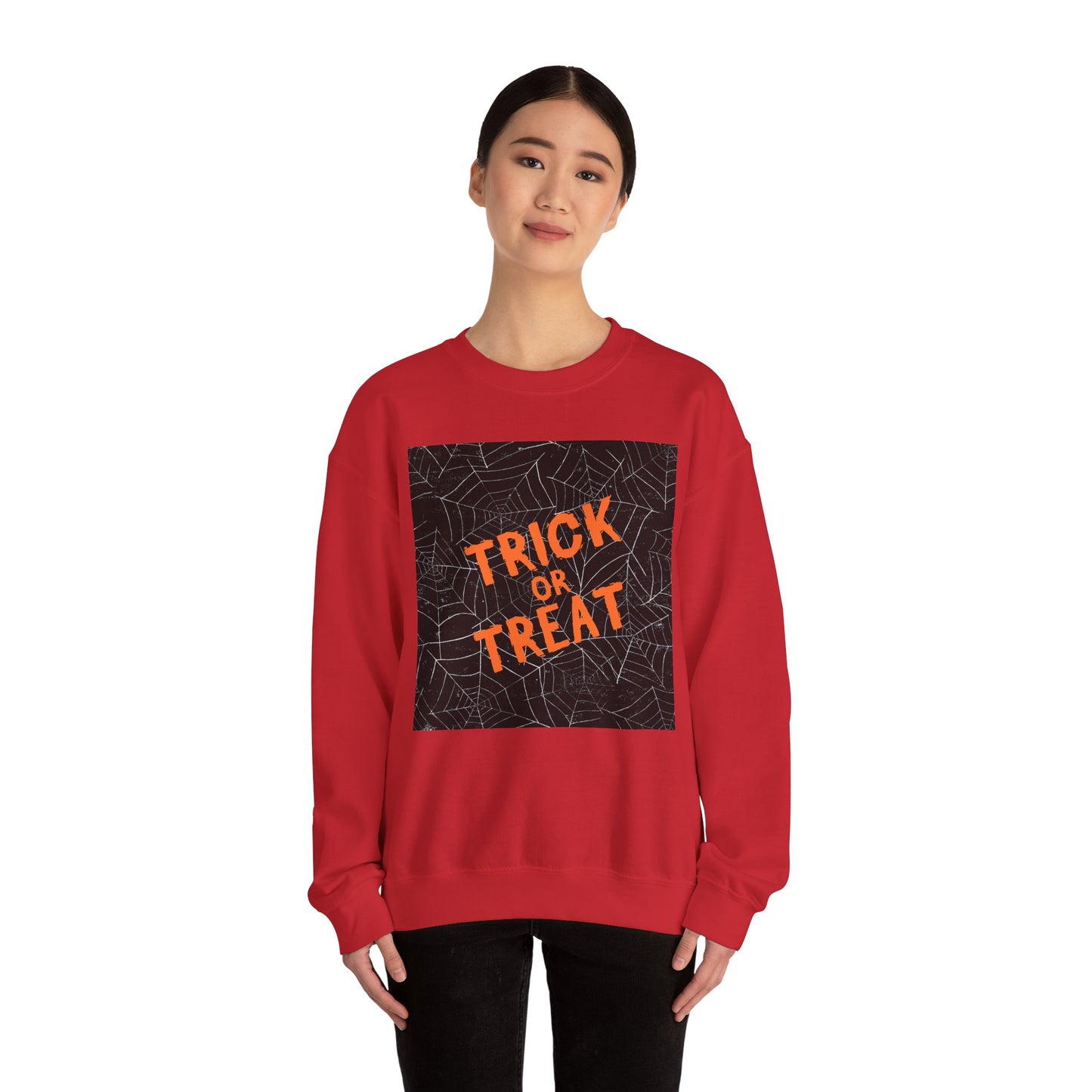 Halloween Trick or Treat Sweatshirt, Unisex Crewneck, Cozy Fall Fashion, Halloween Gatherings, Spooky Season Essentials