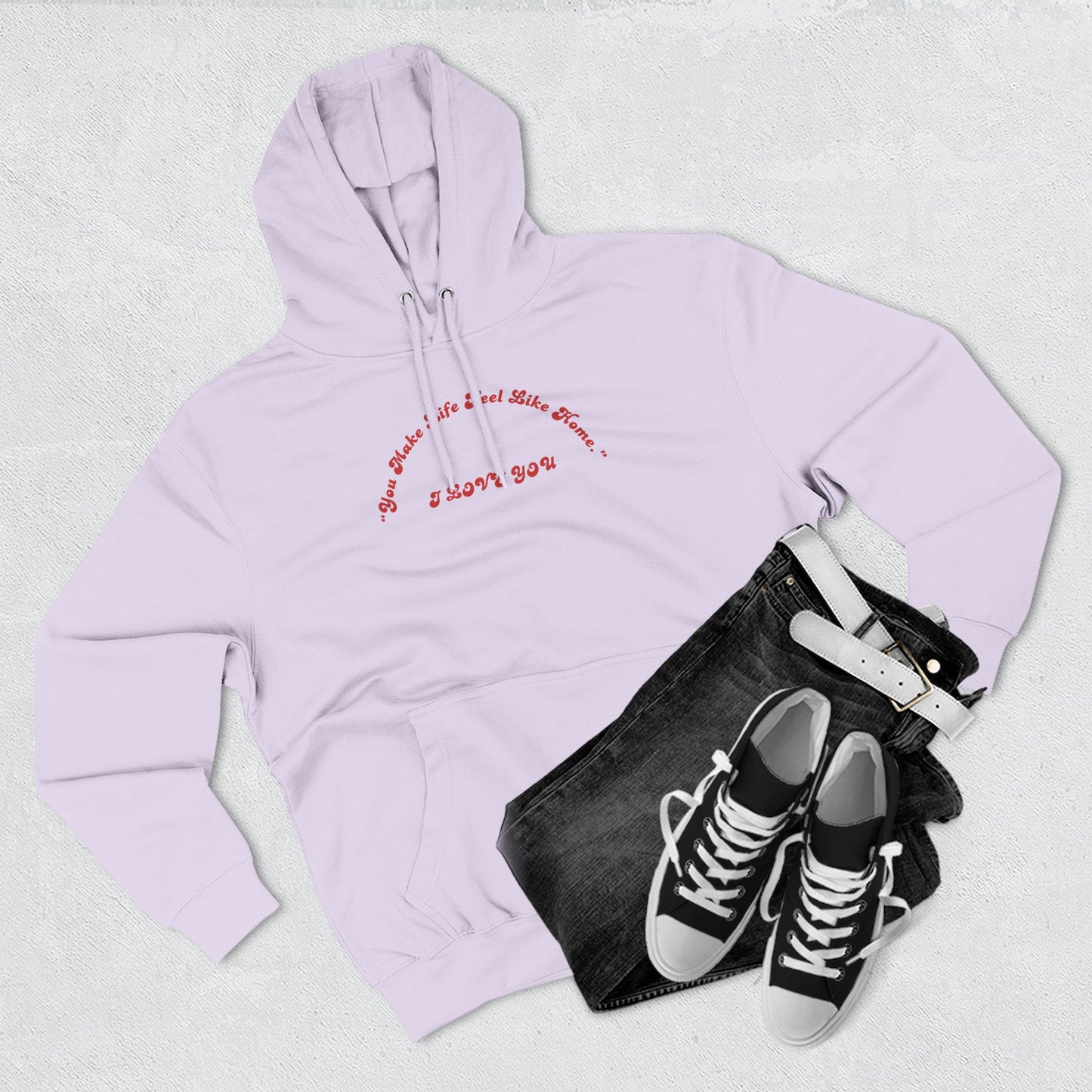 Minimalist White Hoodie with Red Script – 'I Hope You' Comfort Pullover