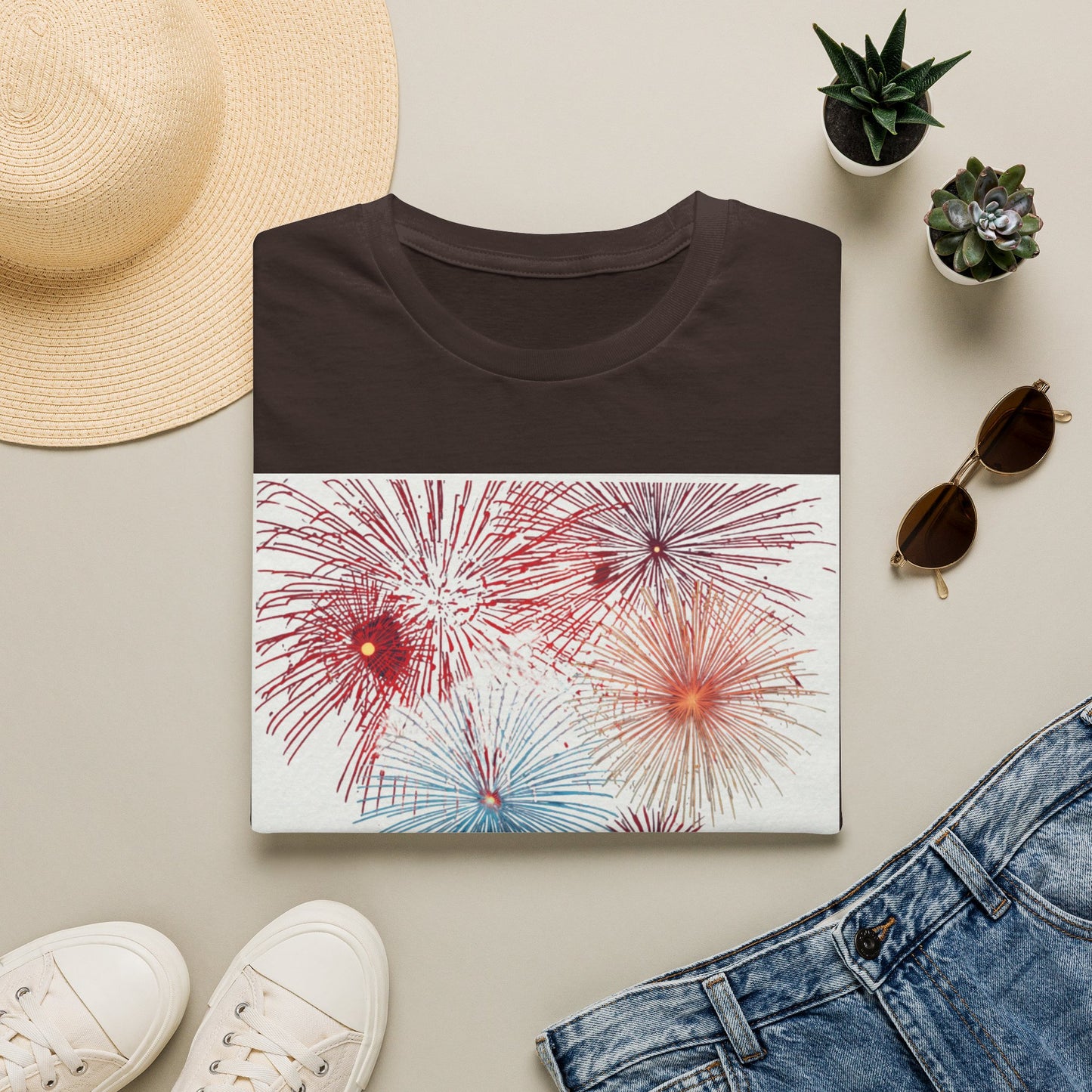 Fireworks Burst T-Shirt | Patriotic Sparkler Celebration Tee