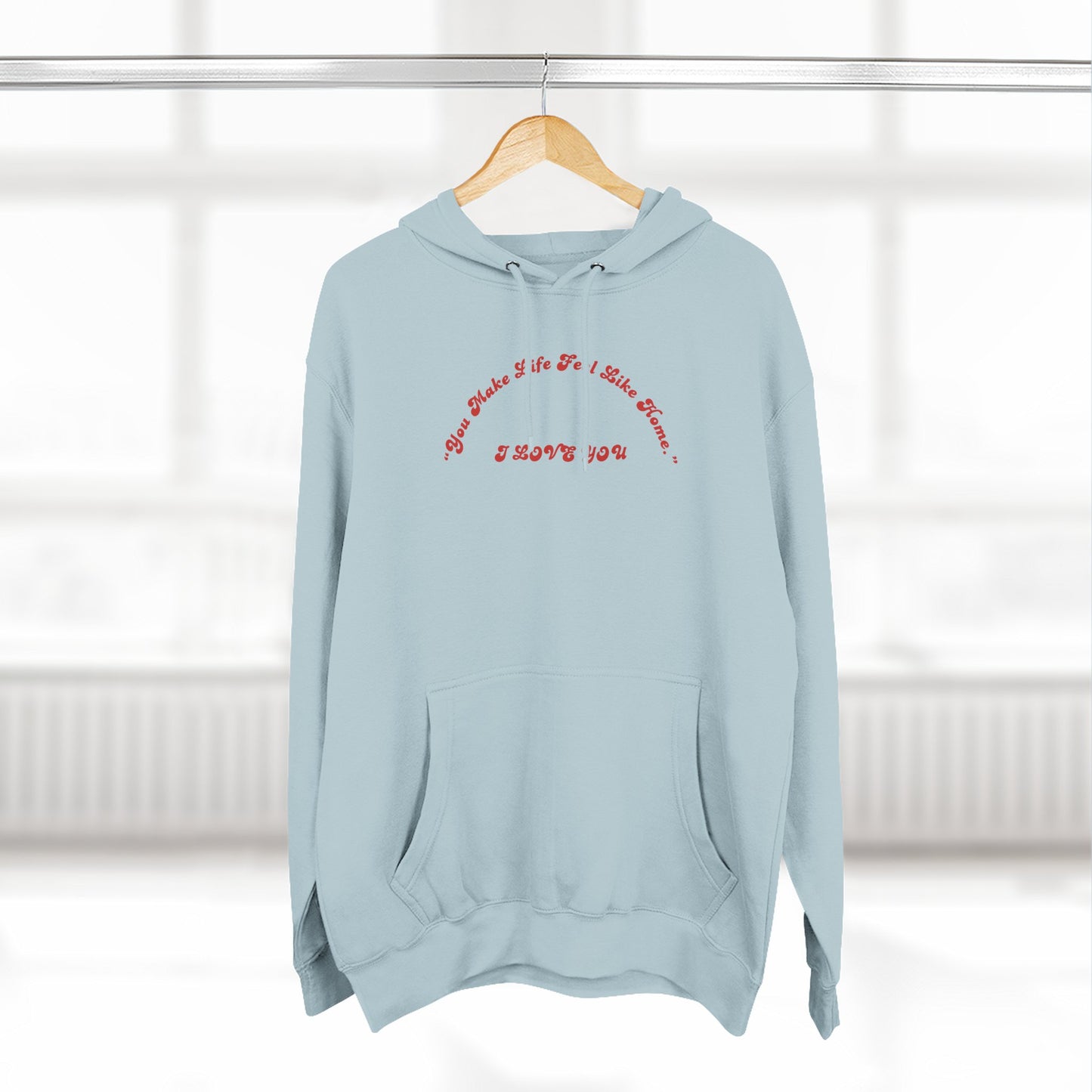 Minimalist White Hoodie with Red Script – 'I Hope You' Comfort Pullover