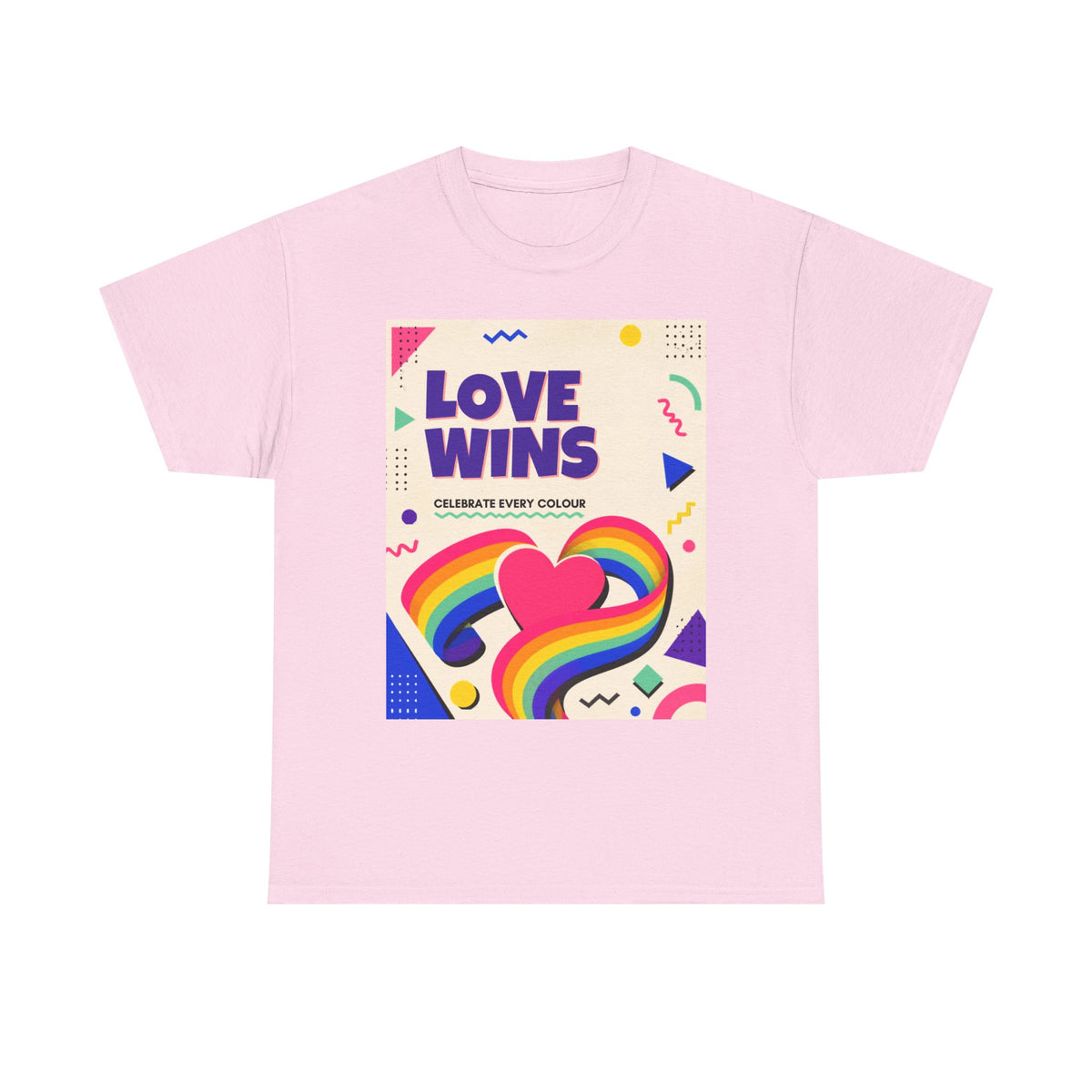Love Wins rainbow heart T-Shirt | Pride graphic tee, colorful celebration design