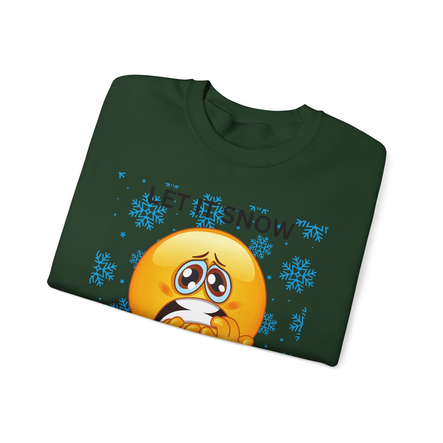 Crewneck Sweatshirt - 'Let It Snow I've Got 4WD' Funny Winter Emoji Design