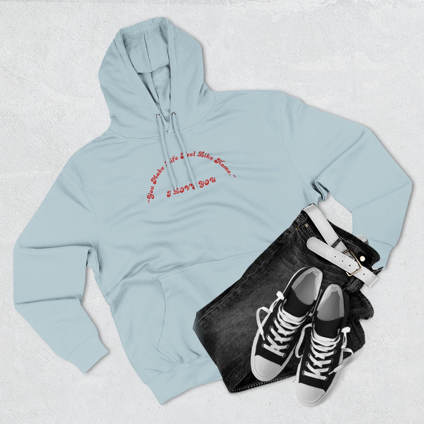 Minimalist White Hoodie with Red Script – 'I Hope You' Comfort Pullover