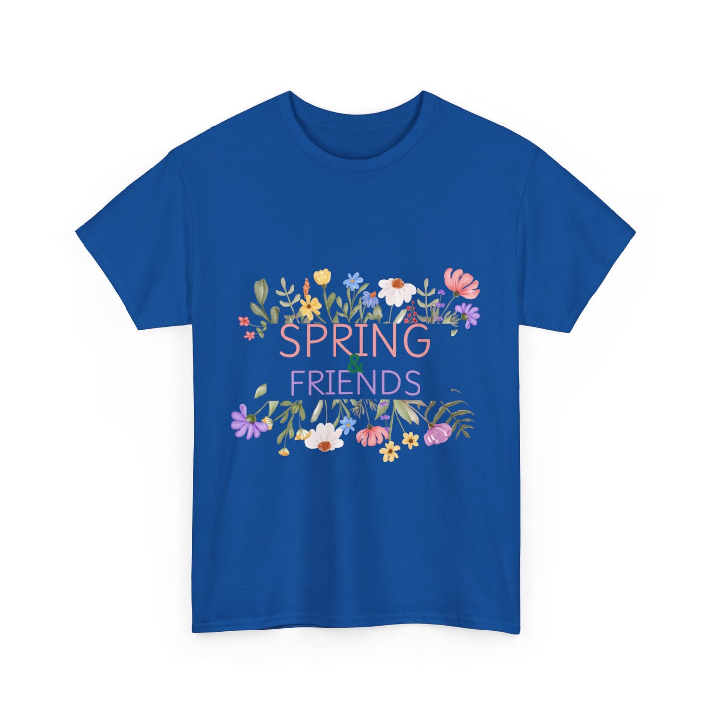 Spring & Friends Floral Unisex Heavy Cotton Tee | Casual Wear, Spring Outfit, Gift for Her, Nature Lover Shirt, Eco-Friendly Tee