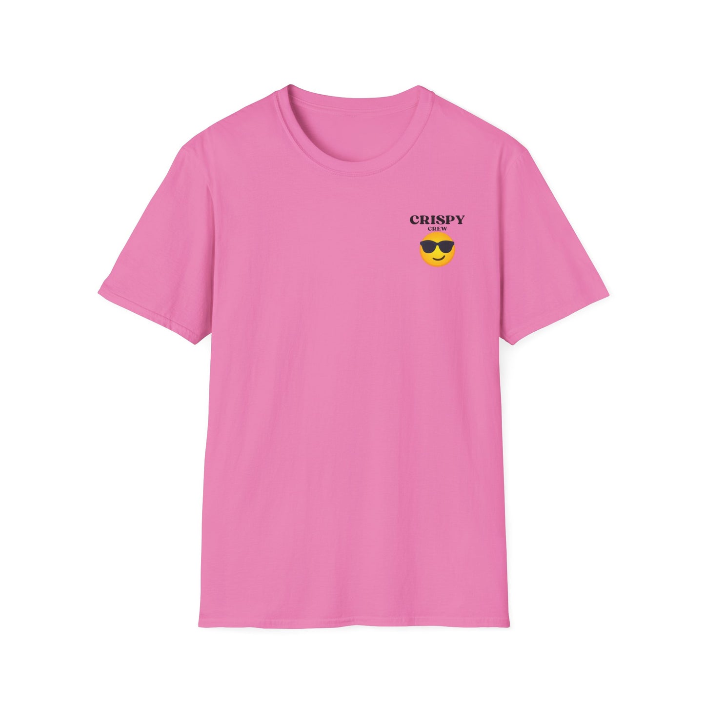 Crispy Crew Unisex Softstyle T-Shirt, Funny Emoji Tee, Casual Summer Shirt, Gift for Friends, Relaxed Fit Clothing