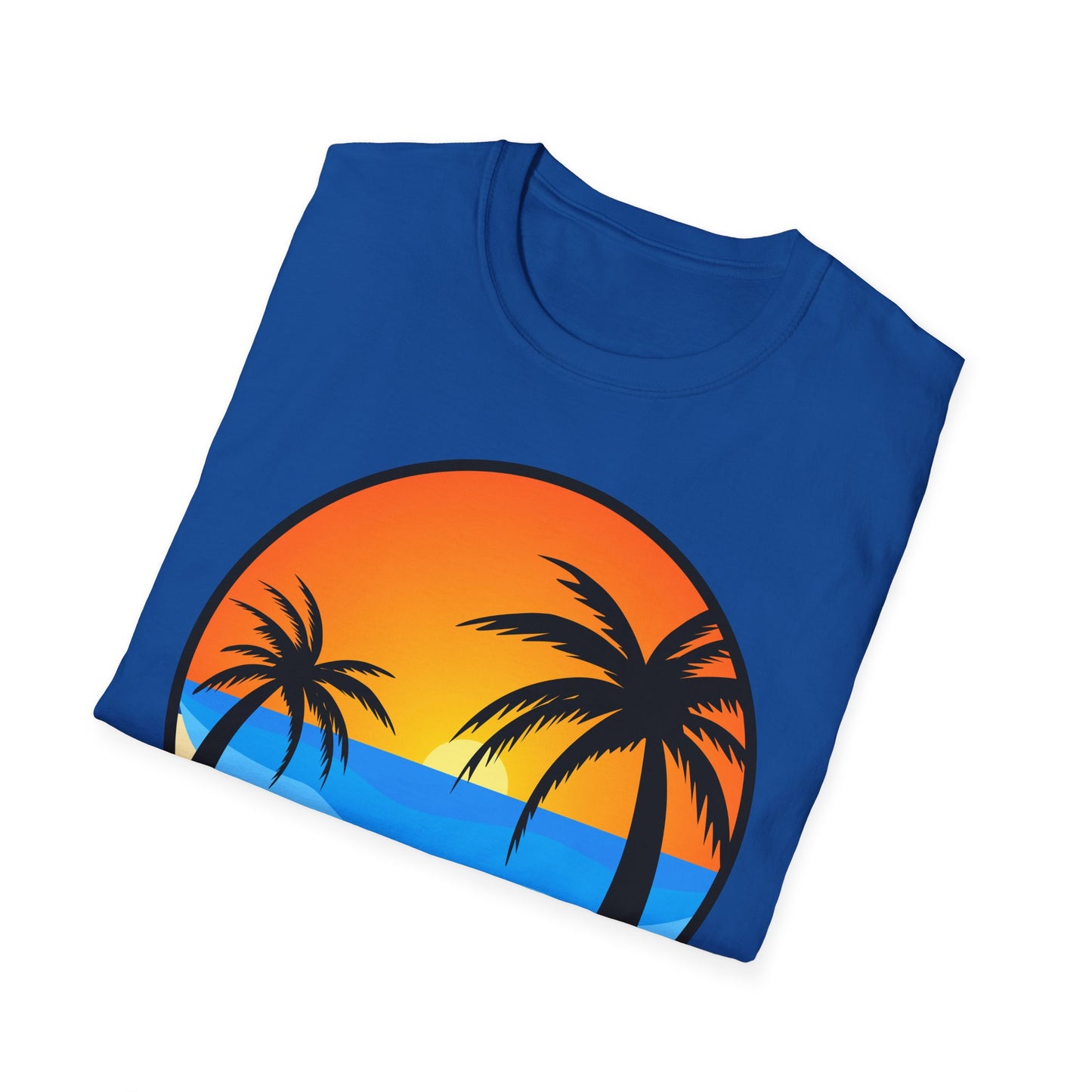 Sunset Palm Beach 2026 T-Shirt | Retro Tropical Circle Design