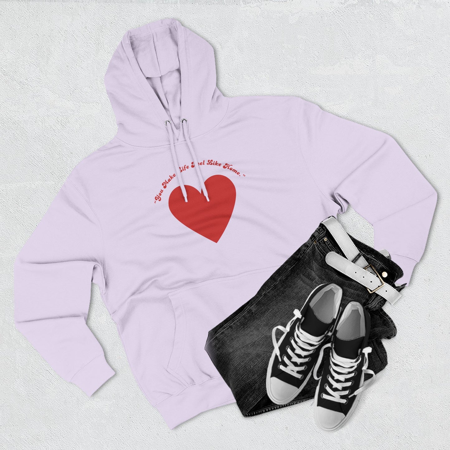 Red Heart Illustration Hoodie | Simple Minimal Love Graphic