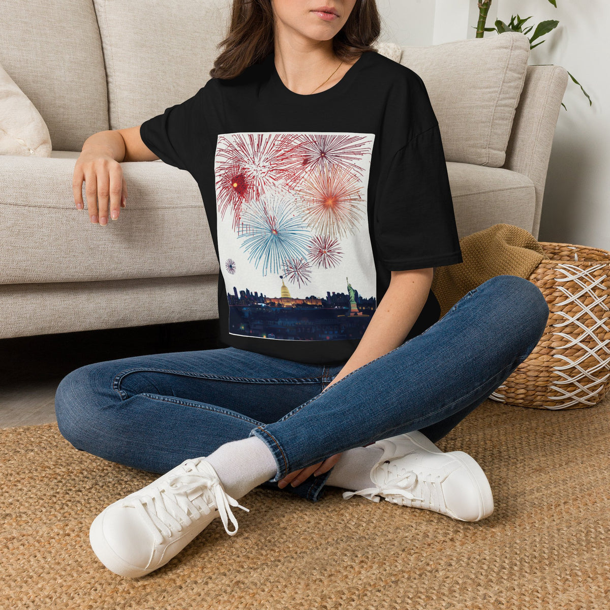 Fireworks Burst T-Shirt | Patriotic Sparkler Celebration Tee