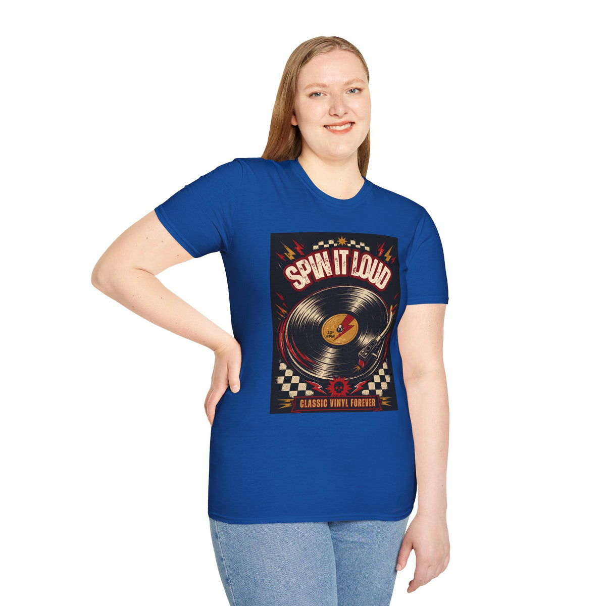 Spin It Loud Vinyl Record T-Shirt | Retro Music Graphic Tee
