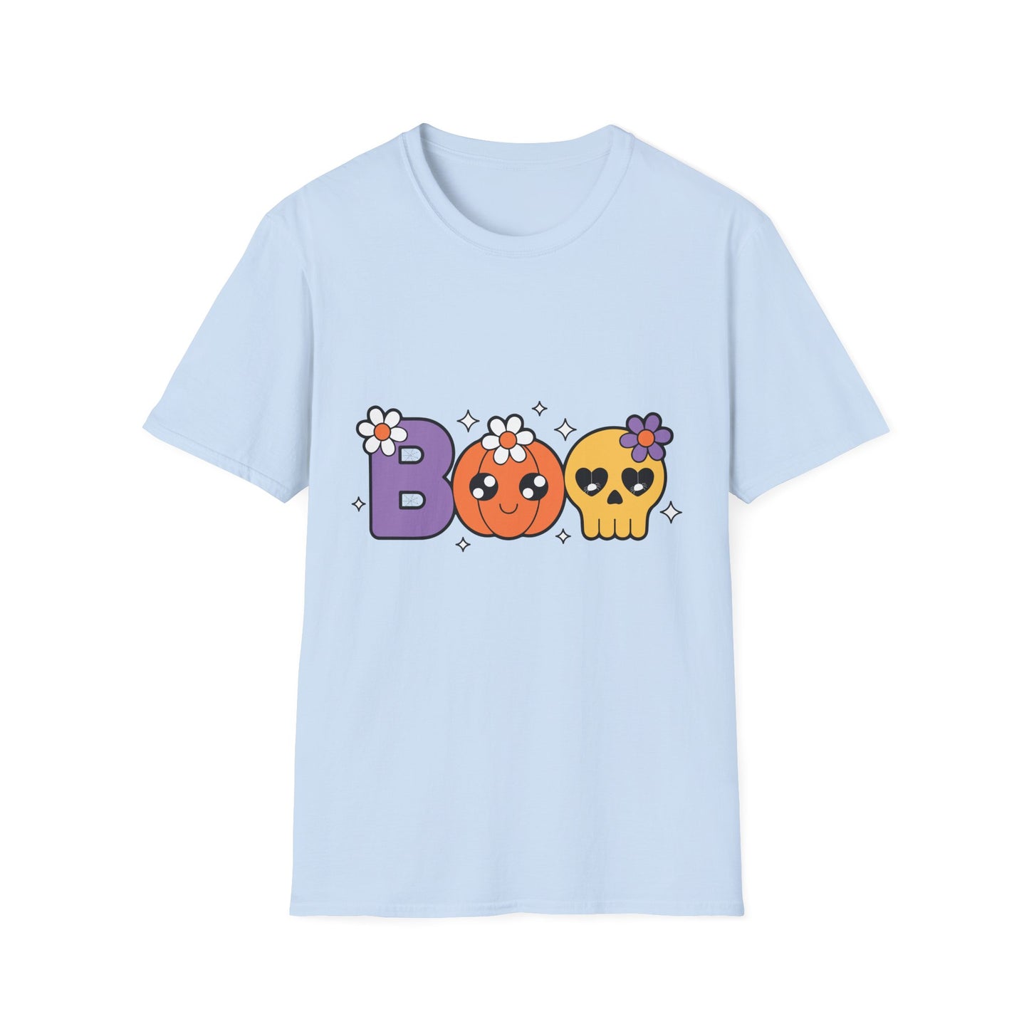 Whimsical Halloween T-Shirt with Boo Design, Cute Graphic Tee, Fall Fashion, Gift for October Birthdays, Spooky Season Apparel