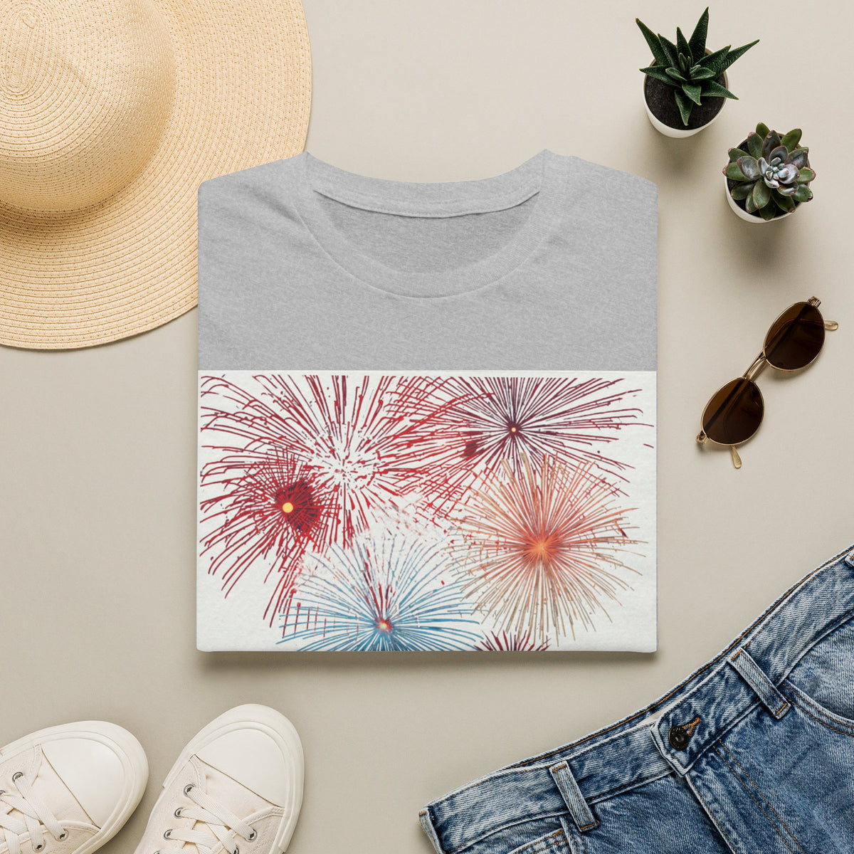 Fireworks Burst T-Shirt | Patriotic Sparkler Celebration Tee