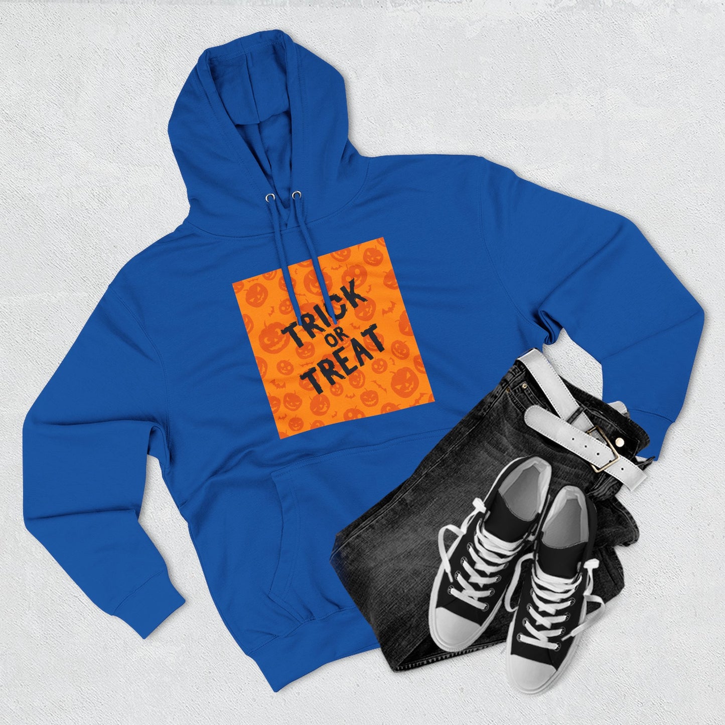 Halloween Trick or Treat Hoodie, Cozy Fleece Sweatshirt for Fall, Halloween Costume, Holiday Gift, Spooky Season Apparel