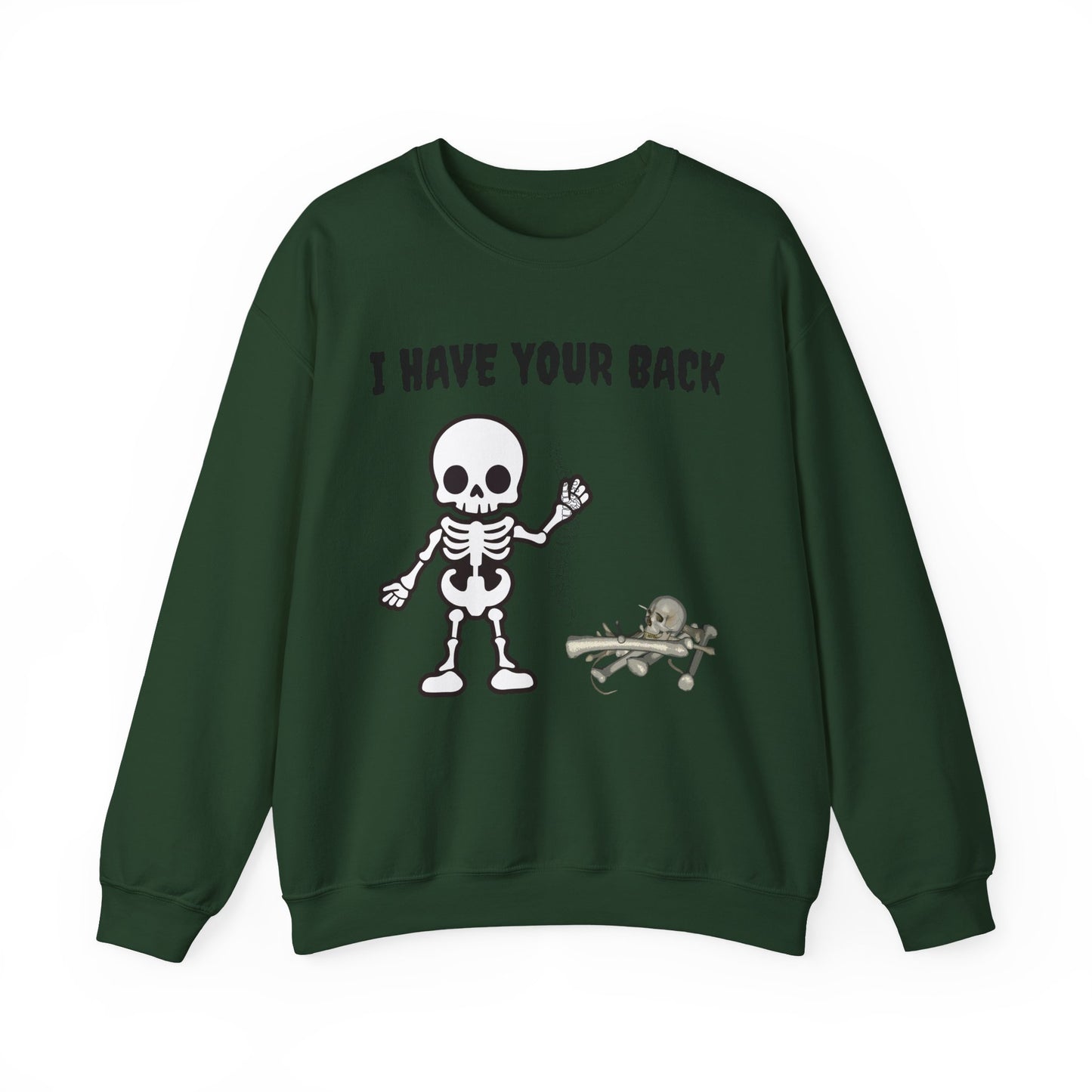Skeleton Crewneck Sweatshirt - I Have Your Back, Funny Gift for Halloween, Cozy Casual Wear, Unisex Sweatshirt, Perfect for All Seasons