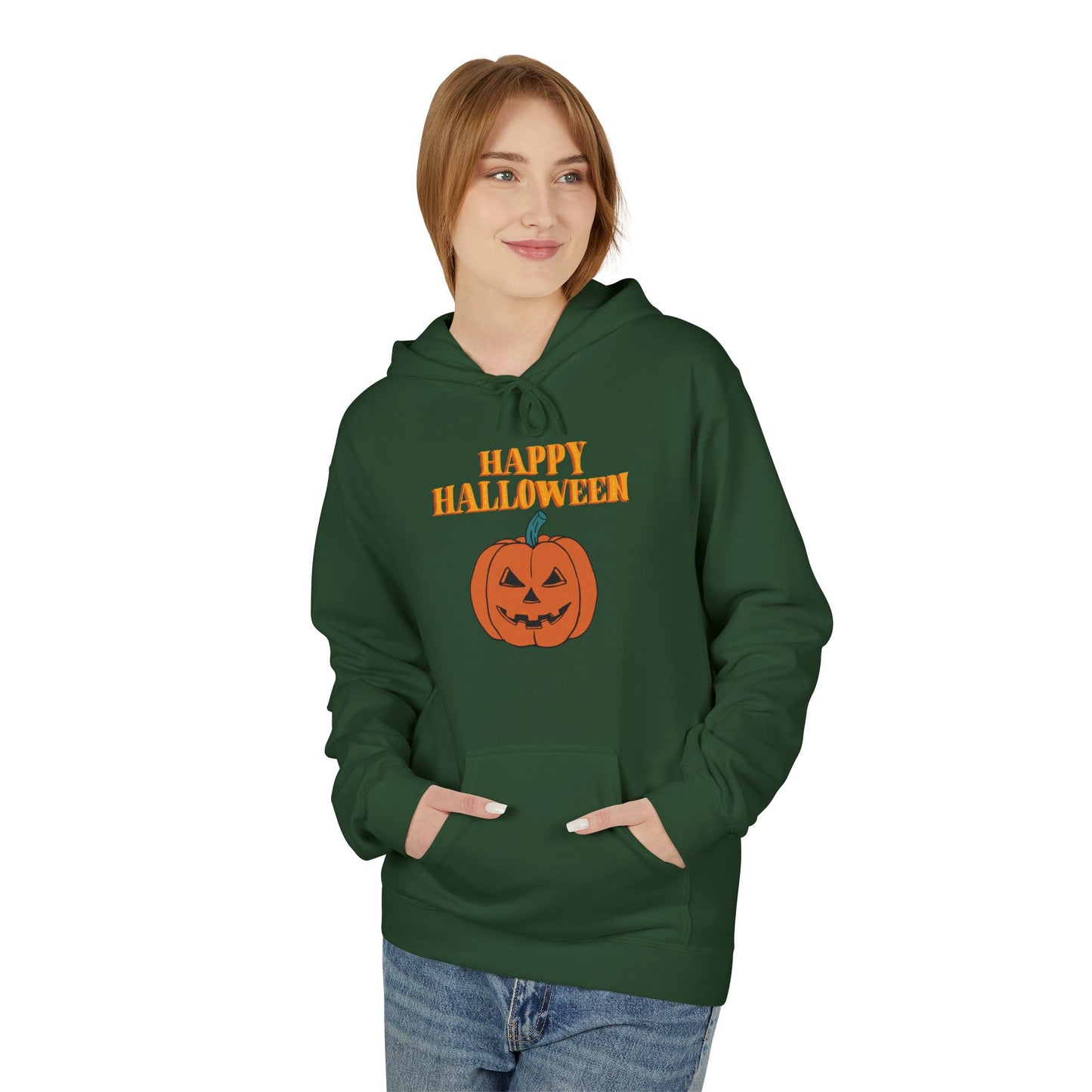 Halloween Pumpkin Hoodie, Unisex Fleece Pullover for Fall, Spooky Season Sweatshirt, October Celebration Gear, Trick or Treat Apparel