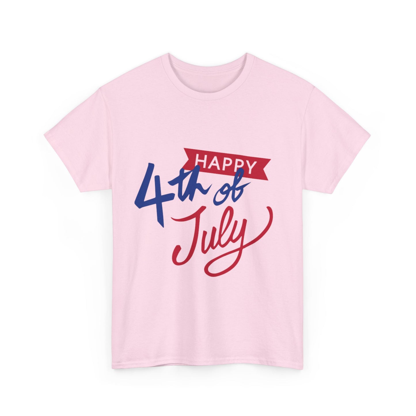 Happy 4th of July Unisex Heavy Cotton Tee, Patriotic Shirt, Independence Day Wear, Summer Celebration Top, Unisex Tee for BBQs