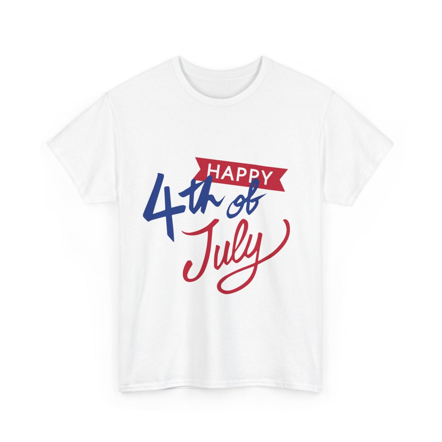 Happy 4th of July Unisex Heavy Cotton Tee, Patriotic Shirt, Independence Day Wear, Summer Celebration Top, Unisex Tee for BBQs