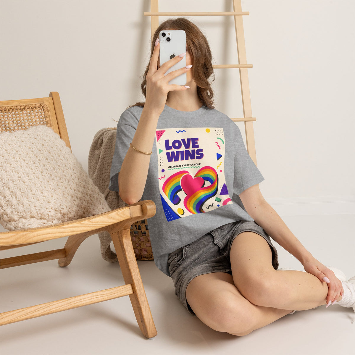 Love Wins rainbow heart T-Shirt | Pride graphic tee, colorful celebration design