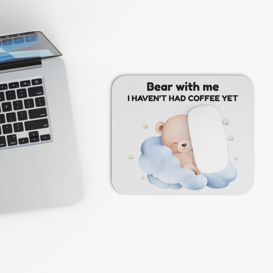 Cute Coffee Bear Mouse Pad | Funny Desk Accessory | Gift for Animal Lovers, Home Office Decor, Coffee Lovers, Birthday Gift