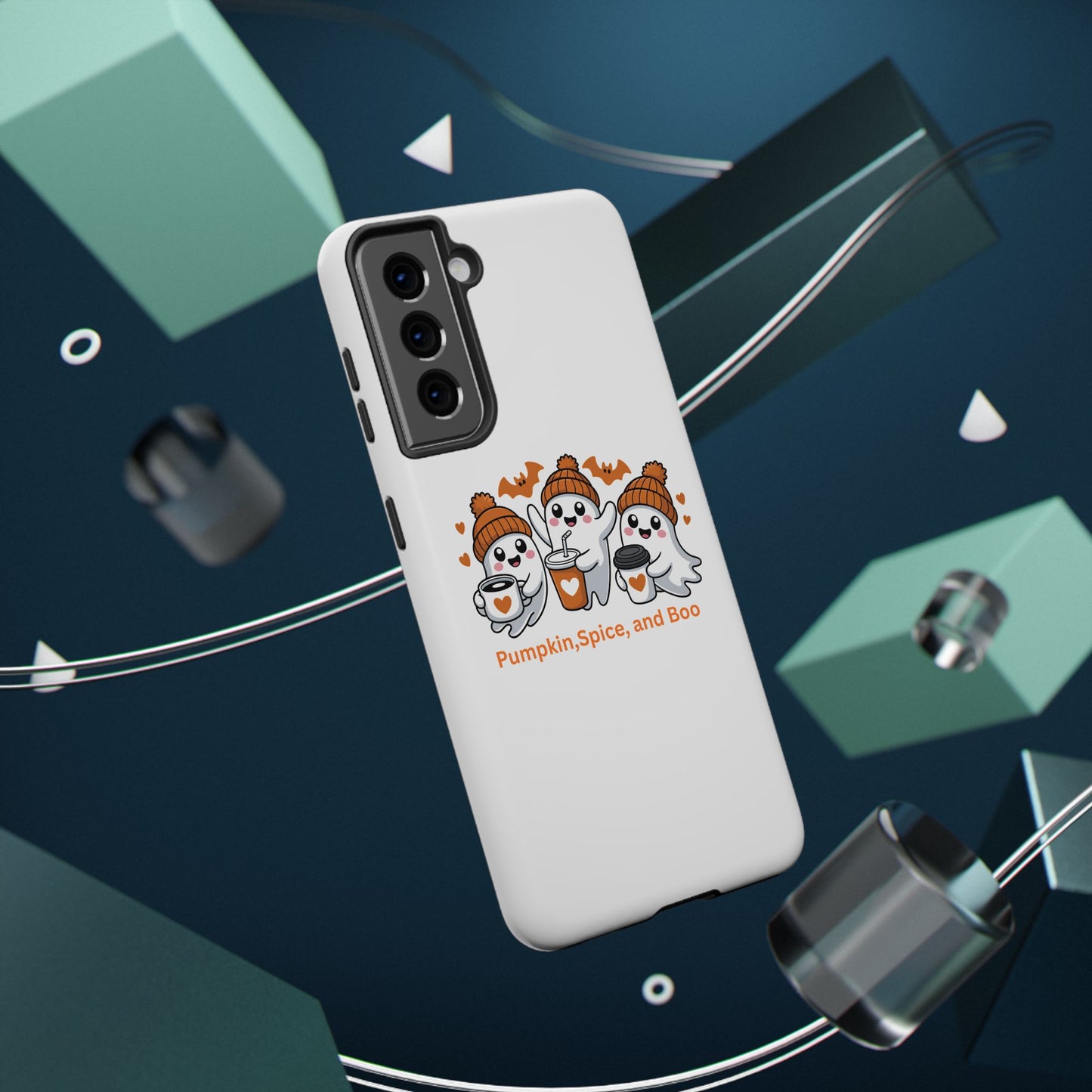 Cute Fall Ghosts Phone Case, Pumpkin Spice and Boo Cell Phone Cover, Halloween Accessory, Unique Gift for Spooky Season, Fall Decor