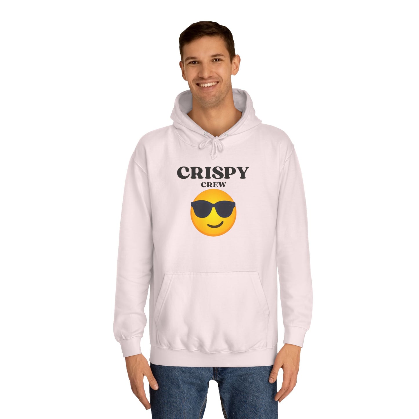 Crispy Crew Unisex College Hoodie, Funny Sweatshirt, Gift for Students, Casual Apparel, College Life Hoodie, Emojis, Comfortable Wear