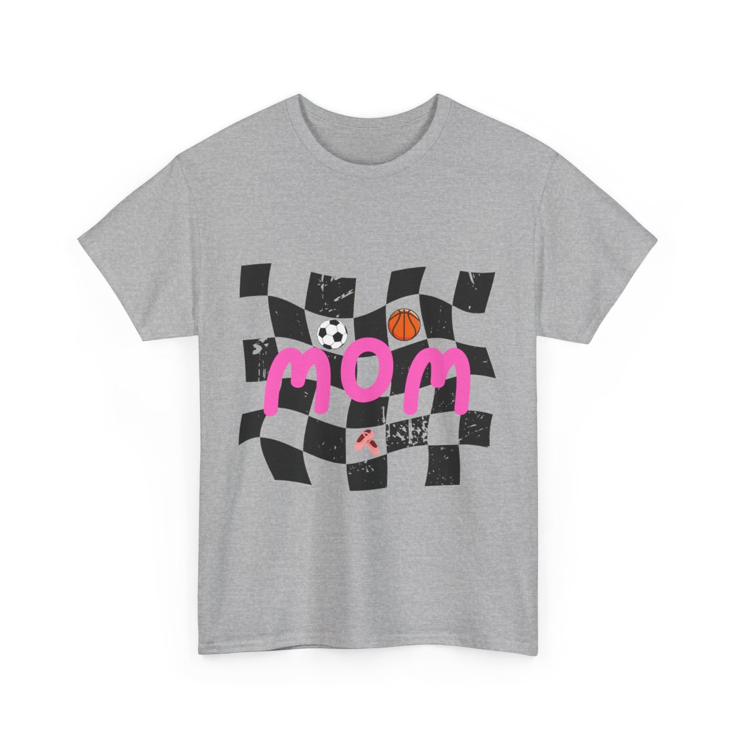 Sporty Mom Unisex Heavy Cotton Tee, Perfect Gift for Moms, Birthday Gift, Mother's Day, Family Events, Sports Enthusiasts