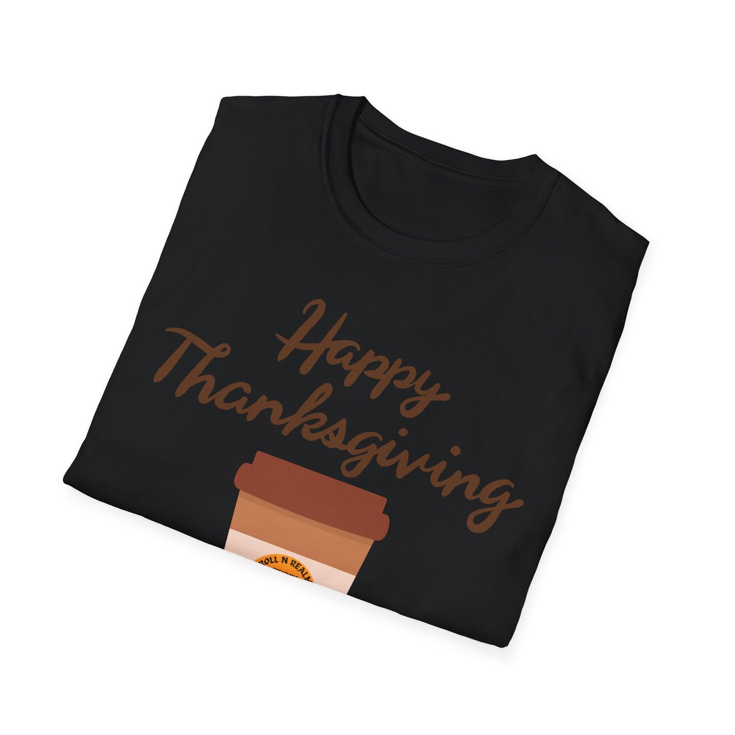 Thanksgiving Coffee T-Shirt - Unisex Softstyle Tee for Fall Celebrations, Autumn Apparel, Holiday Gathering, Family Gatherings, [...]