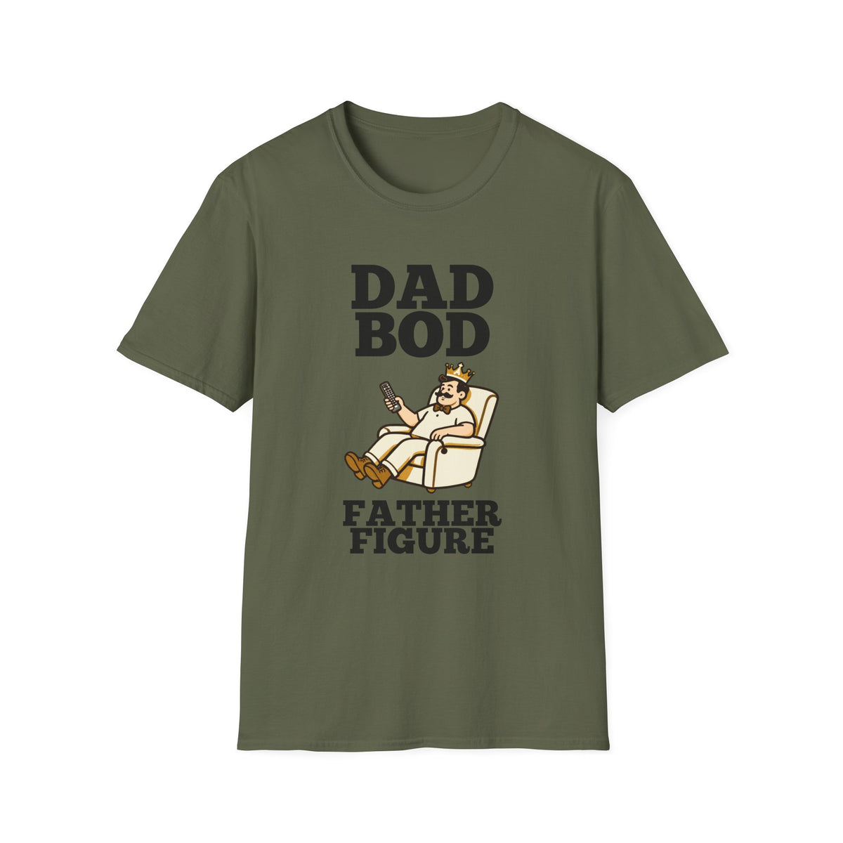Dad Bod King illustration T-Shirt | Father Figure typography tee