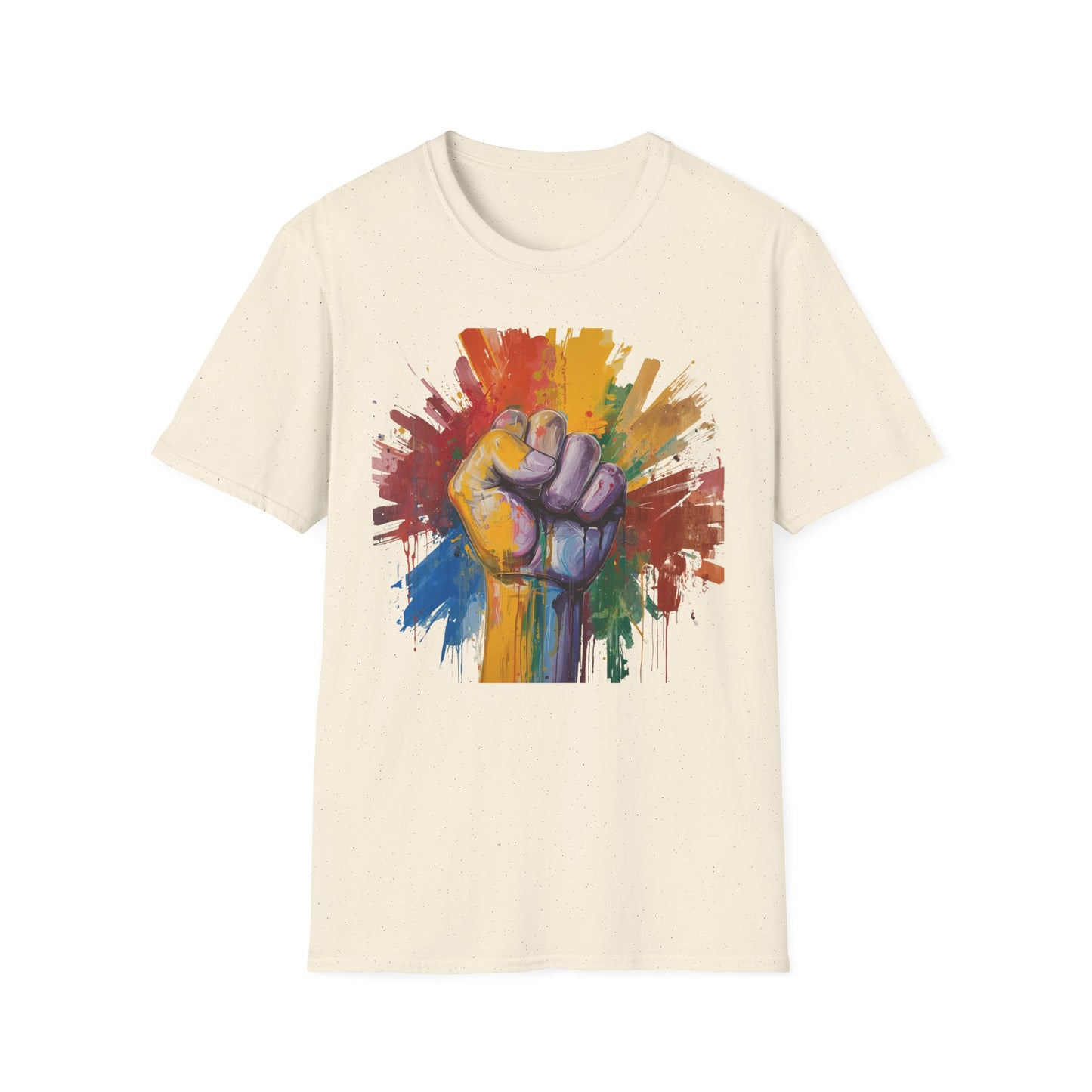 Rainbow Fist Protest Artwork T-Shirt | Pride Solidarity Graphic Tee