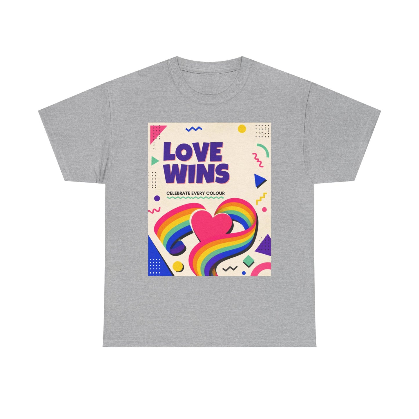 Love Wins rainbow heart T-Shirt | Pride graphic tee, colorful celebration design