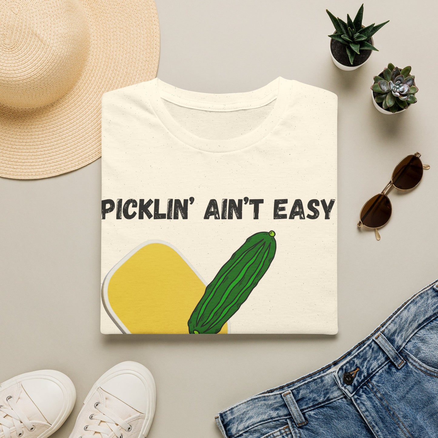 Picklin' Ain't Easy Pickleball Paddle T-Shirt | Funny Pickleball Shirt