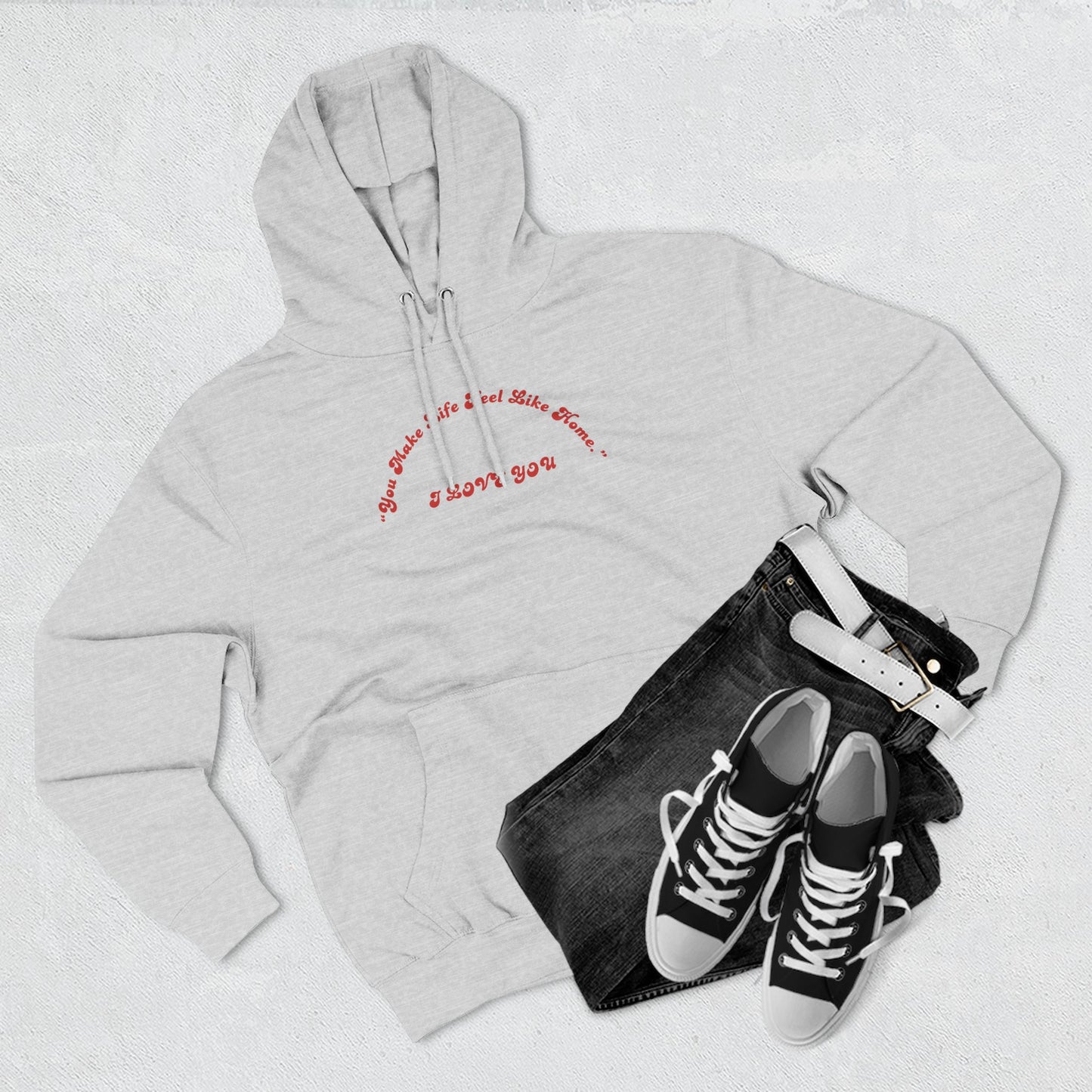 Minimalist White Hoodie with Red Script – 'I Hope You' Comfort Pullover