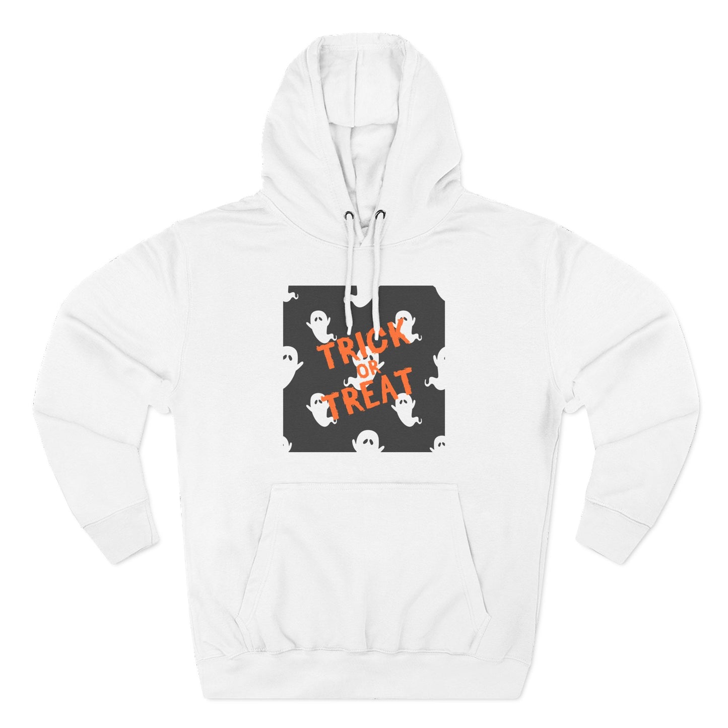 Halloween Ghost Fleece Hoodie, Trick or Treat Hoodie, Cozy Sweatshirt, Spooky Apparel, Fall Fashion, Halloween Costume