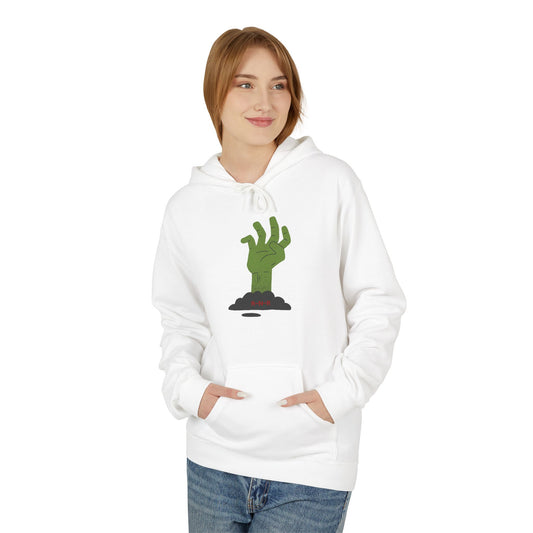 Zombie Hand Graphic Hoodie, Unisex Fleece Sweatshirt, Halloween Apparel, Cozy Hoodie, Unique Gift for Nerds