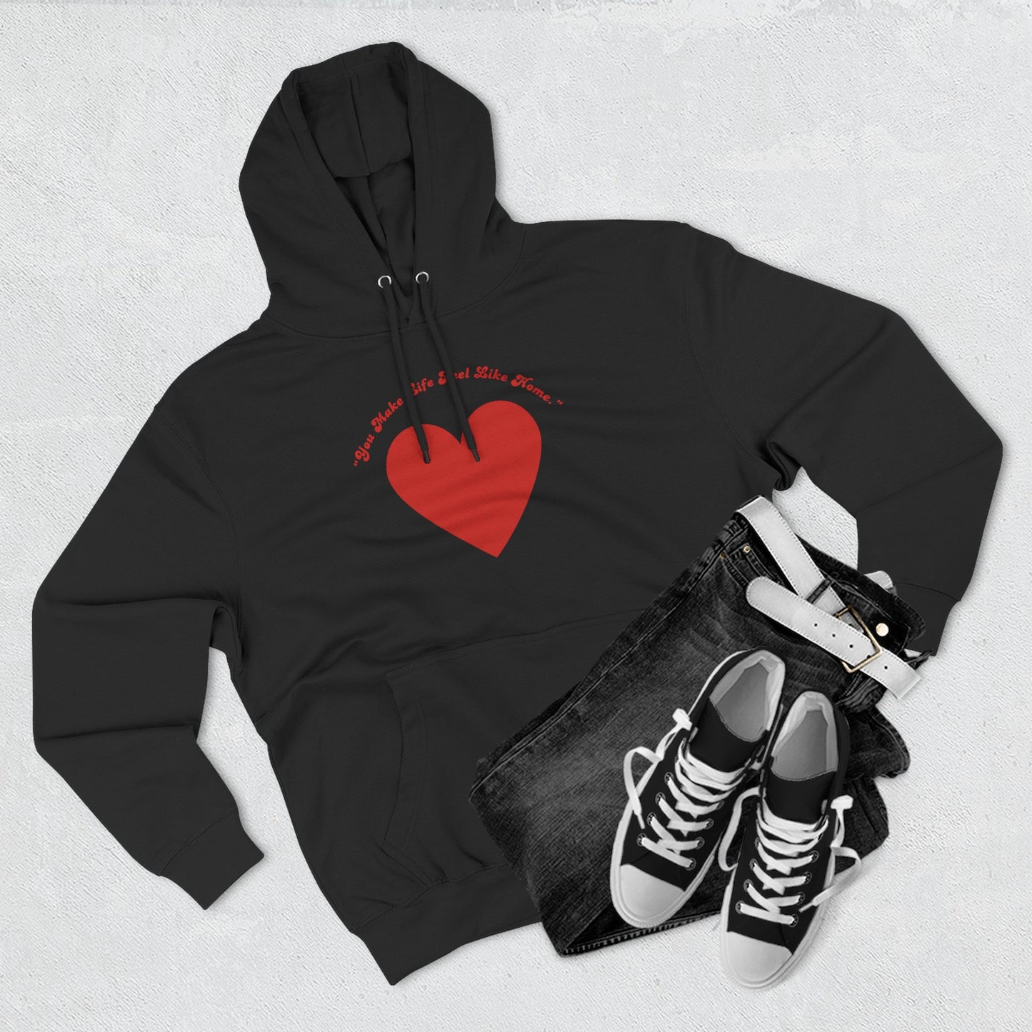 Red Heart Illustration Hoodie | Simple Minimal Love Graphic