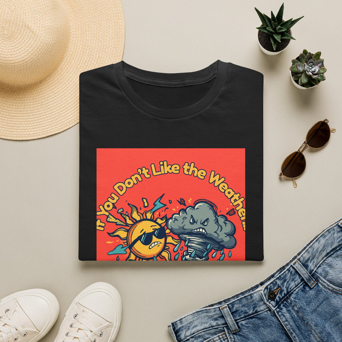 If You Don't Like the Weather T-Shirt, Sun and Storm Cartoon Tee | Weather Humor