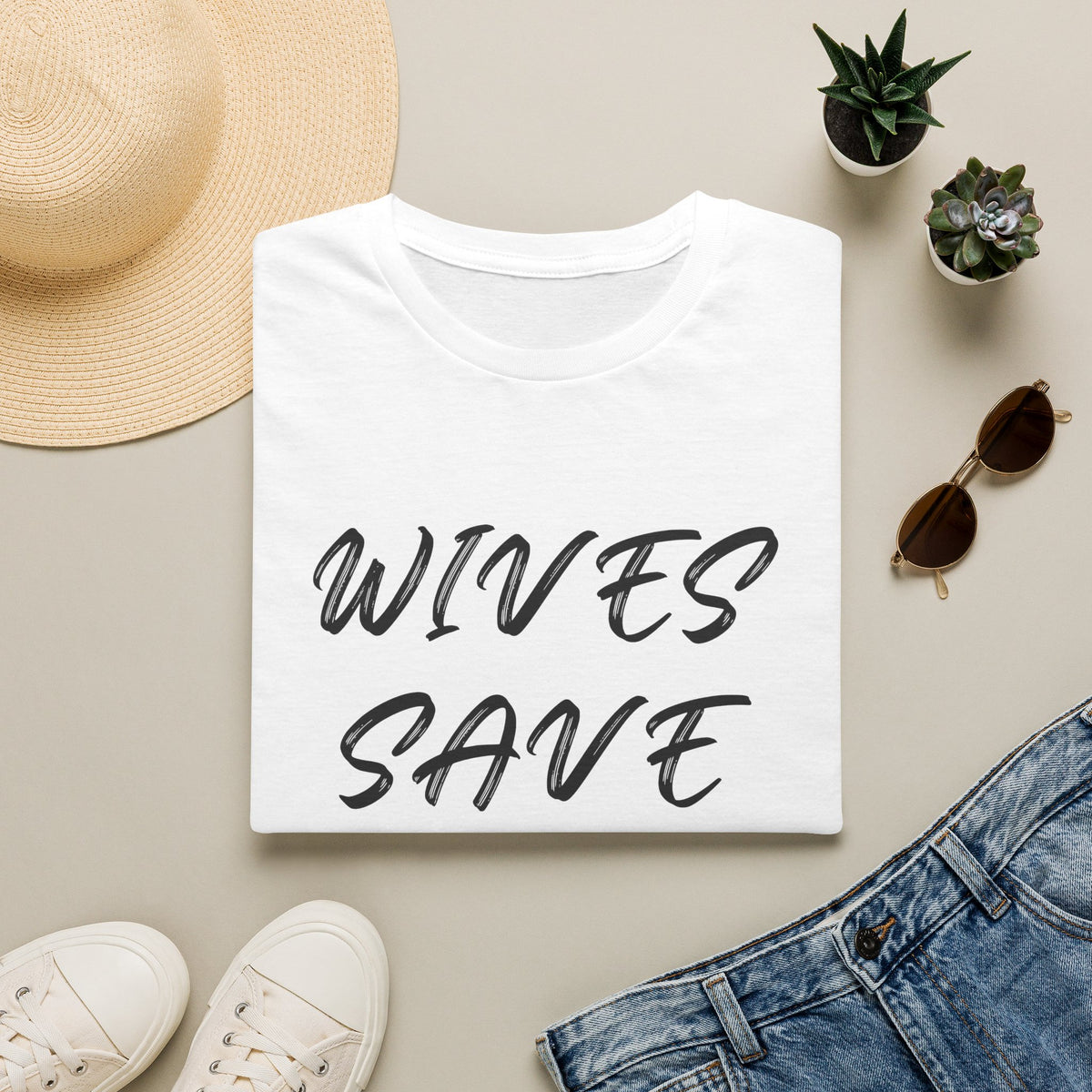 Wives Save Lives T-Shirt | Script Typography, Awareness Tee