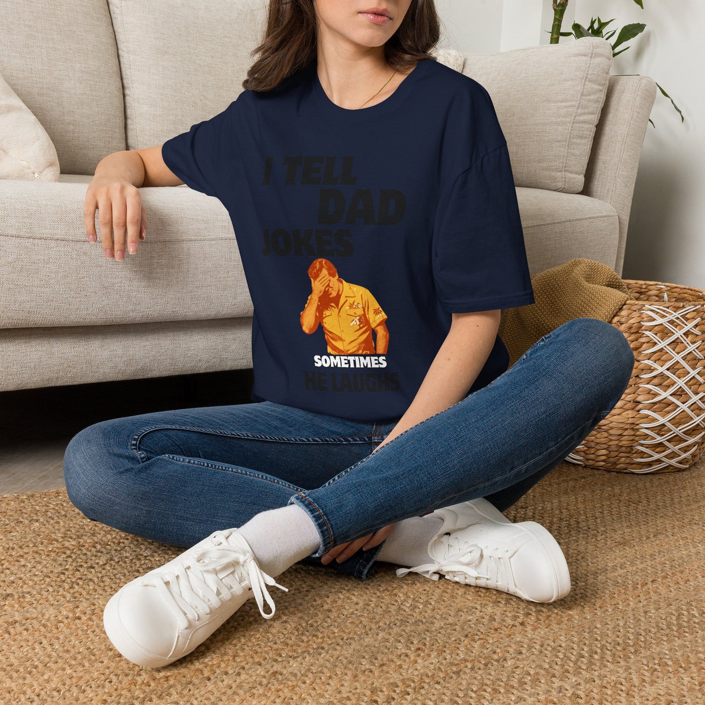 I Tell Dad Jokes shirt | Funny Dad Joke Tee with Facepalm Illustration