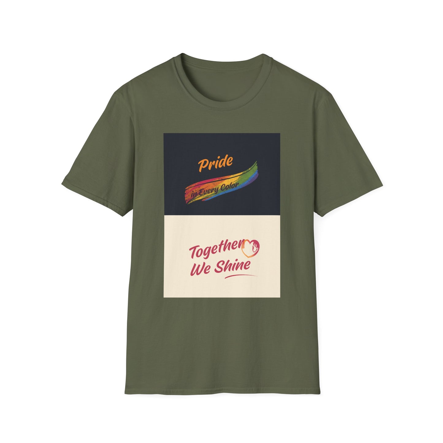 Pride Rainbow Brushstroke Together We Shine T-Shirt | LGBTQ+ Pride Tee