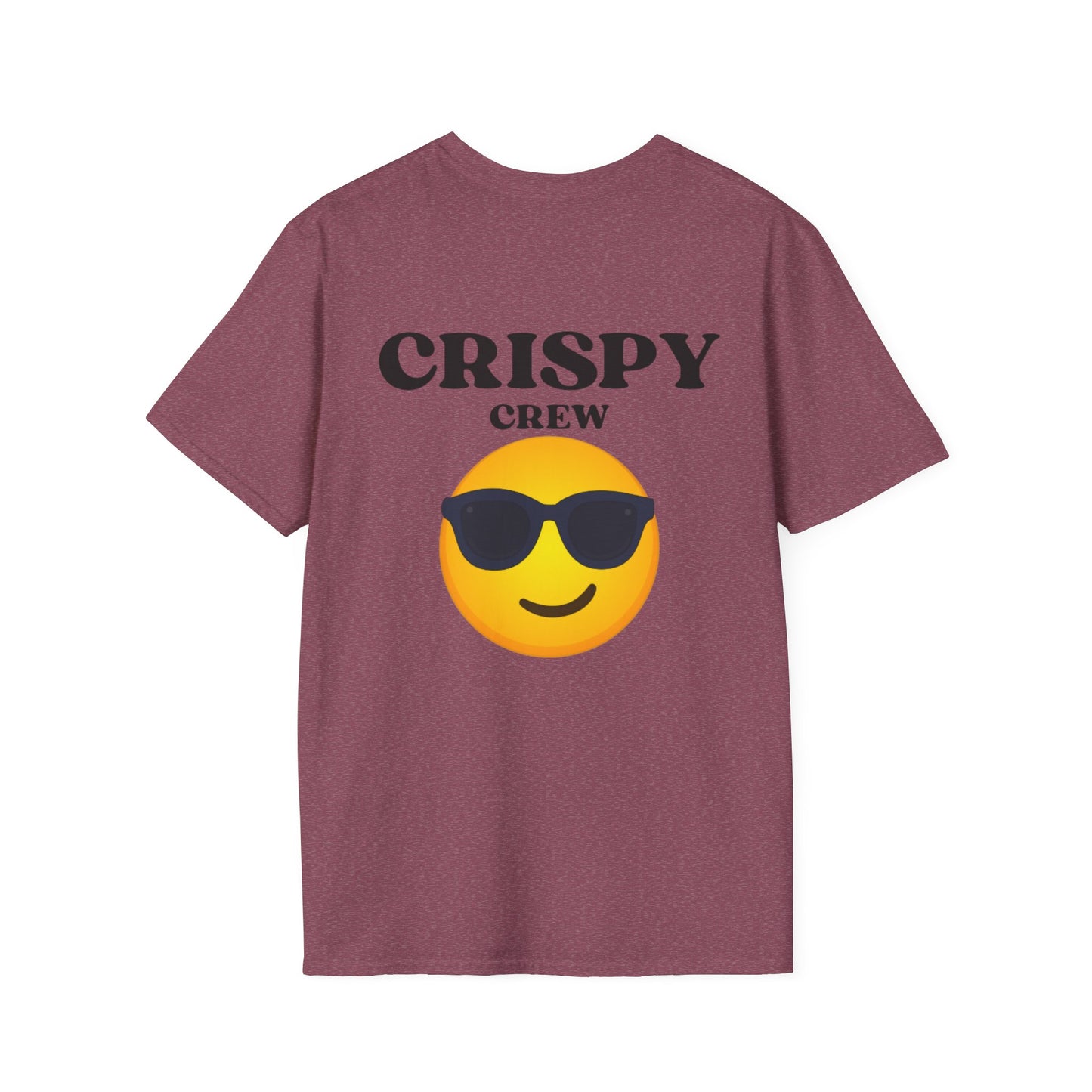 Crispy Crew Unisex Softstyle T-Shirt, Funny Emoji Tee, Casual Summer Shirt, Gift for Friends, Relaxed Fit Clothing