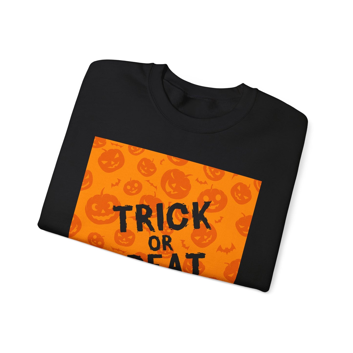 Halloween Trick or Treat Crewneck Sweatshirt, Cozy Fall Apparel, Unisex Sweater, Festive Halloween Sweater, Pumpkin Theme Sweatshirt