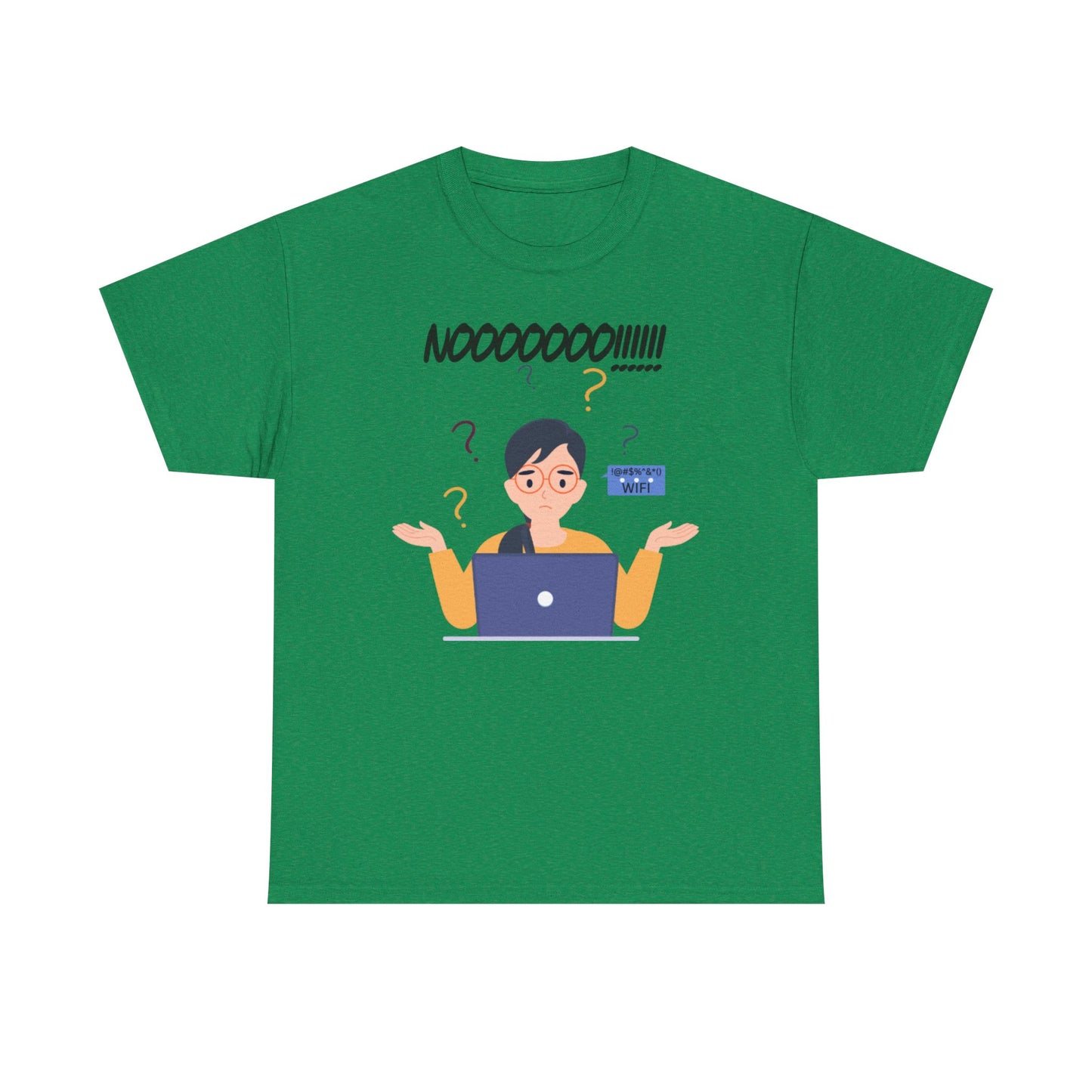 Funny Unisex Heavy Cotton Tee - "NOOOOO!!!!!!" Graphic T-Shirt, Casual Tee for Everyday Wear, Gift for Friends, Humorous Apparel, Quirky