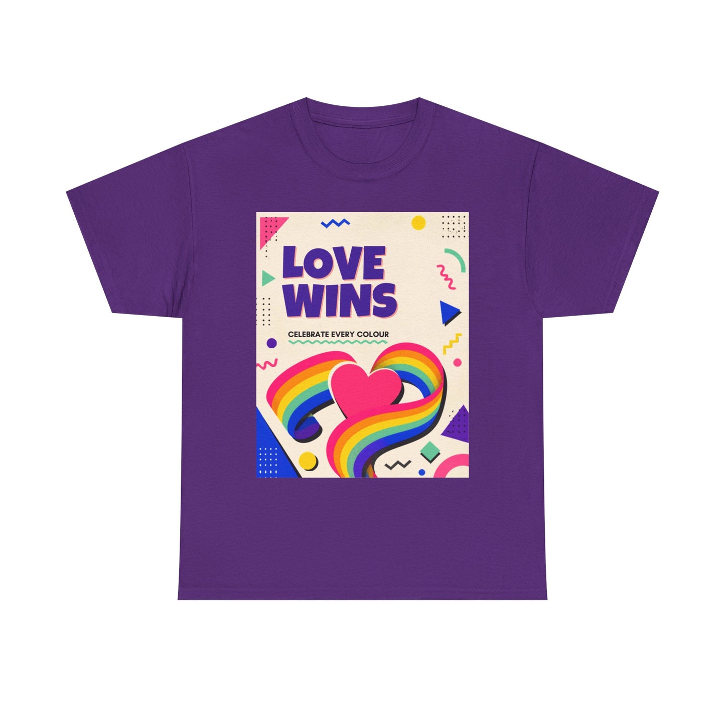 Love Wins rainbow heart T-Shirt | Pride graphic tee, colorful celebration design
