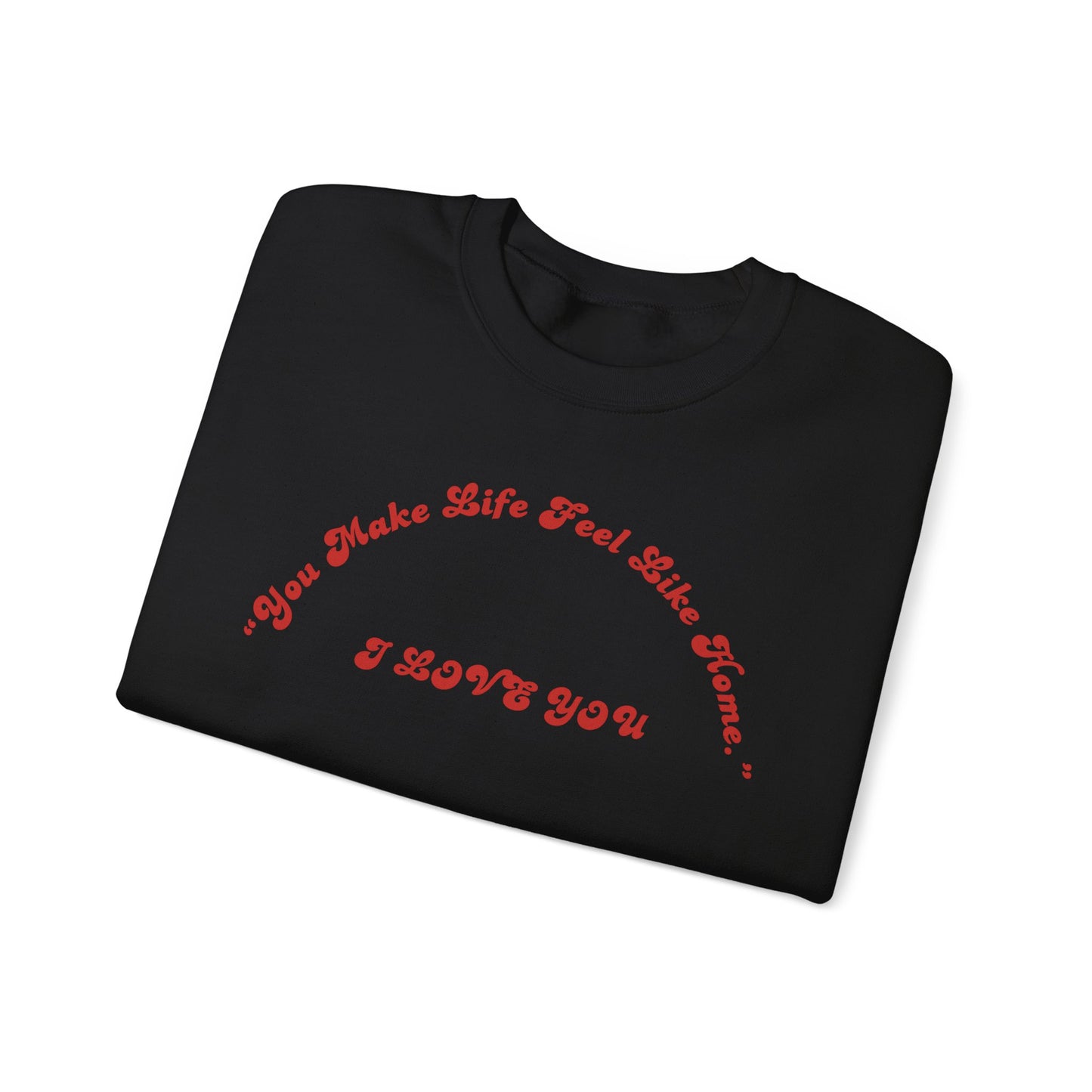 I Love You Crewneck Sweatshirt — Retro Red Script Valentine Sweatshirt
