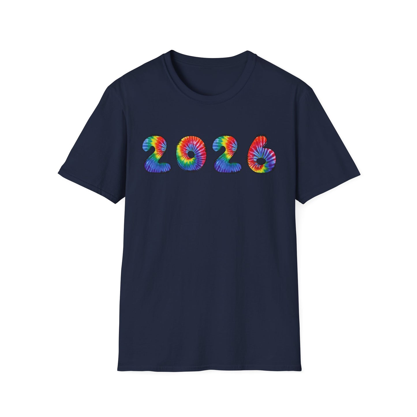 Tie Dye 2026 T-Shirt | Colorful Swirl Number Tee