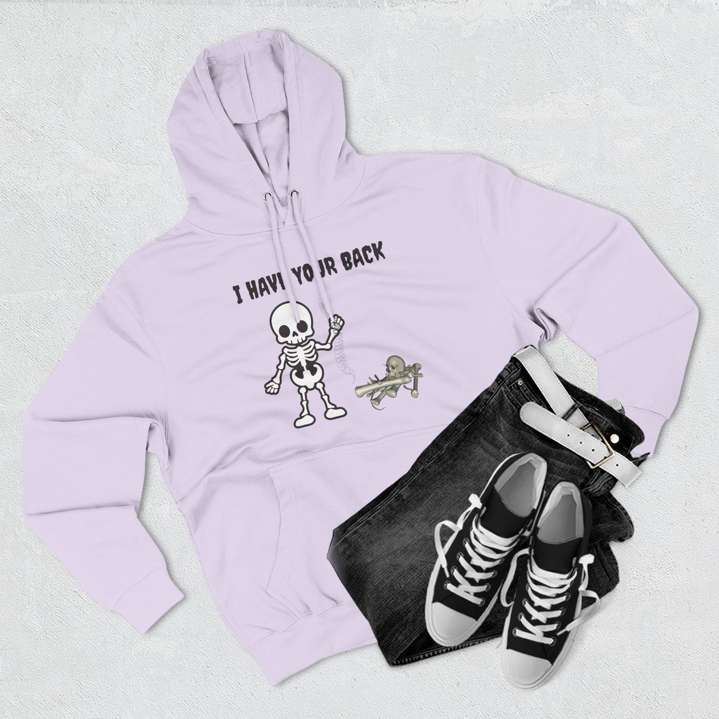 Skeleton Support Fleece Hoodie, Funny Sweatshirt, Unique Gift for Halloween, Cozy Fall Wear, Unisex Hoodie